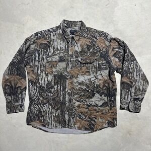 VINTAGE Rattlers Brand Long Sleeve Men's Camo Button Down Shirt SZ XL Realtree